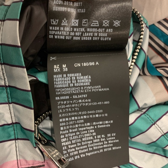 Men’s PRADA Stripe Nylon Reversible Jacket FW18 Size Medium GENUINE - Picture 9 of 13